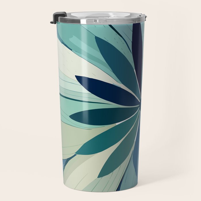 Blooming in Floral Blue and Green Travel Mug Gallery Image 3