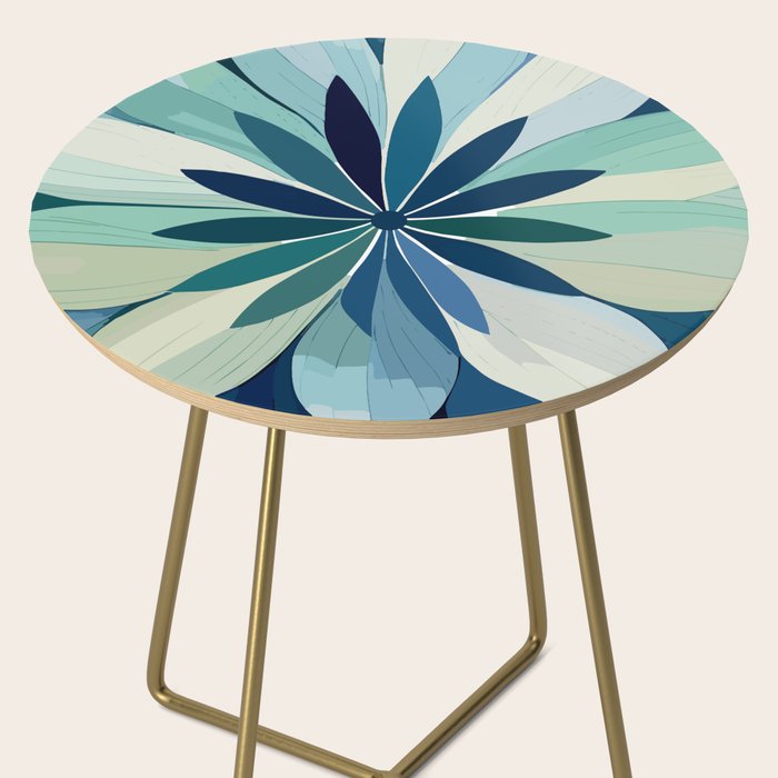 Blooming in Floral Blue and Green Side Table Gallery Image 2