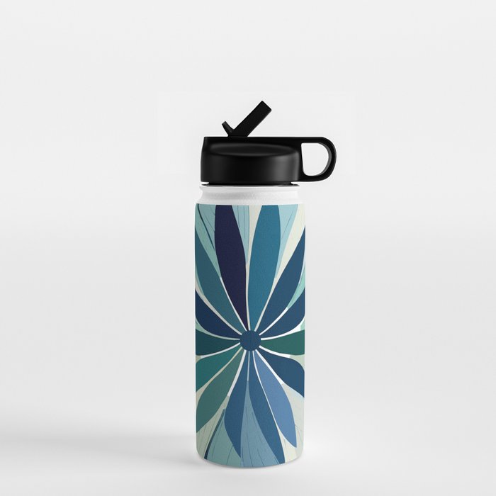 Blooming in Floral Blue and Green Water Bottle Gallery Image 1