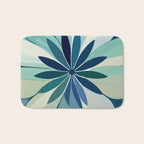Blooming in Floral Blue and Green Bath Mat Gallery Image 1