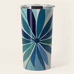 Blooming in Floral Blue and Green Travel Mug Gallery Image 1