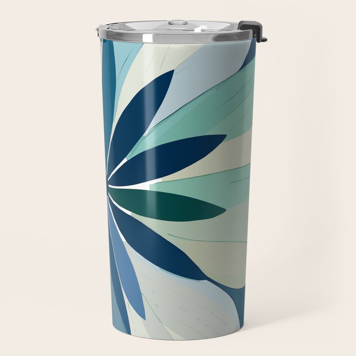 Blooming in Floral Blue and Green Travel Mug Gallery Image 2