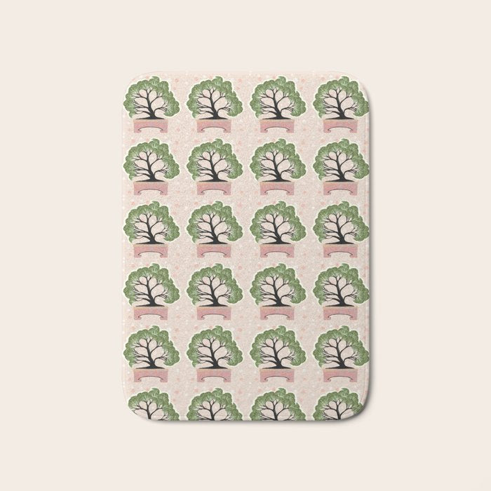 Bonsai in Pink and Green Bath Mat Gallery Image 1