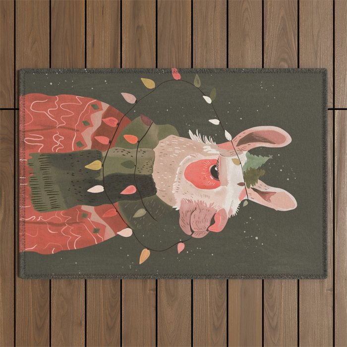 Festive Glow Llama Outdoor Rug Gallery Image 1