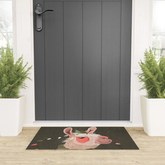 Festive Glow Llama Welcome Mat Gallery Image 3
