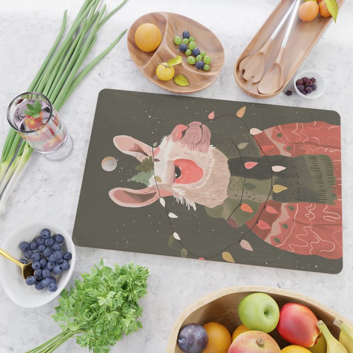 Festive Glow Llama Cutting Board Gallery Image 2