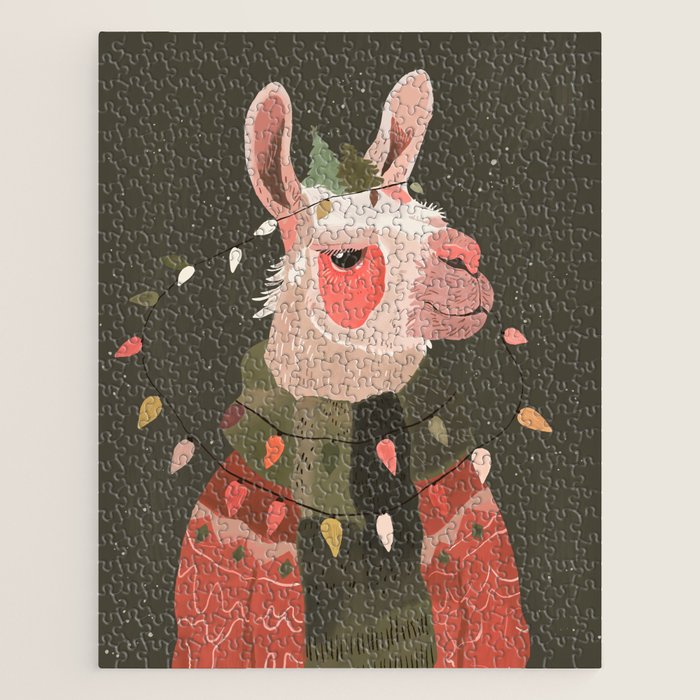 Festive Glow Llama Jigsaw Puzzle Gallery Image 1