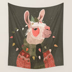 Festive Glow Llama Wall Tapestry Gallery Image 4