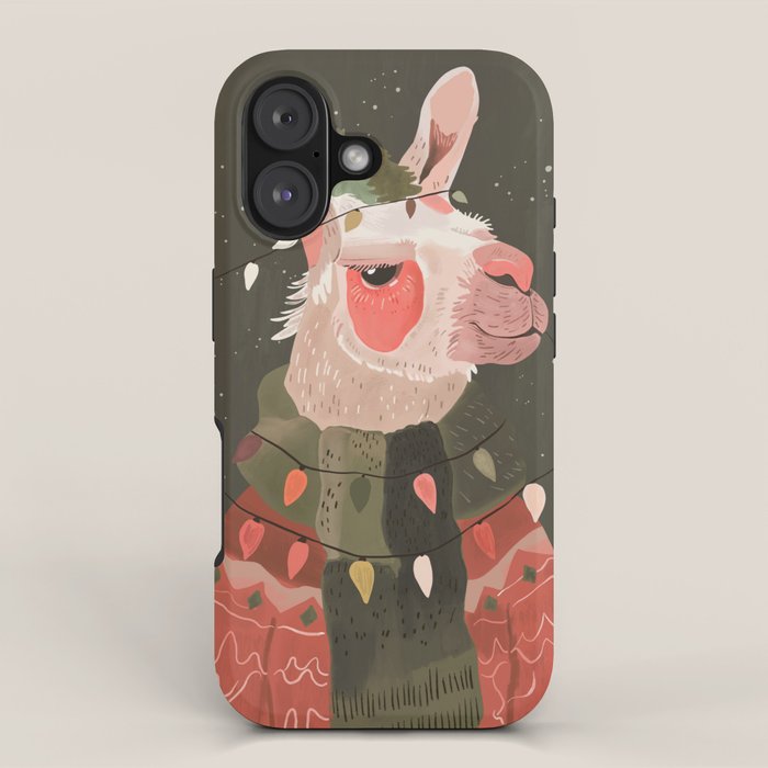 Festive Glow Llama iPhone Case Gallery Image 1