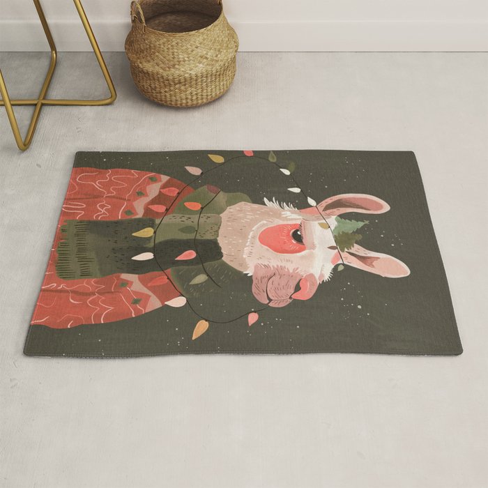 Festive Glow Llama Rug Gallery Image 1