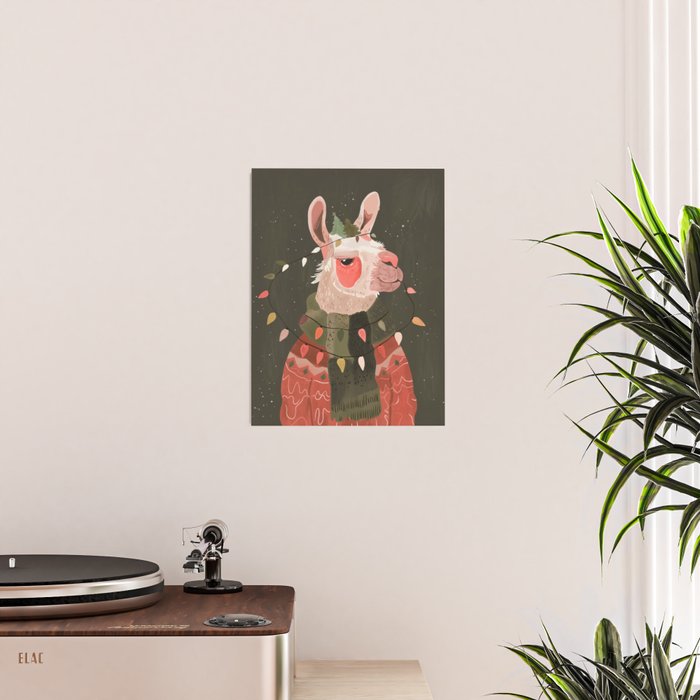 Festive Glow Llama Poster Gallery Image 2