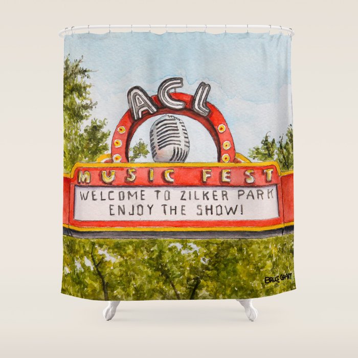 ACL Music Fest Sign Shower Curtain Gallery Image 1