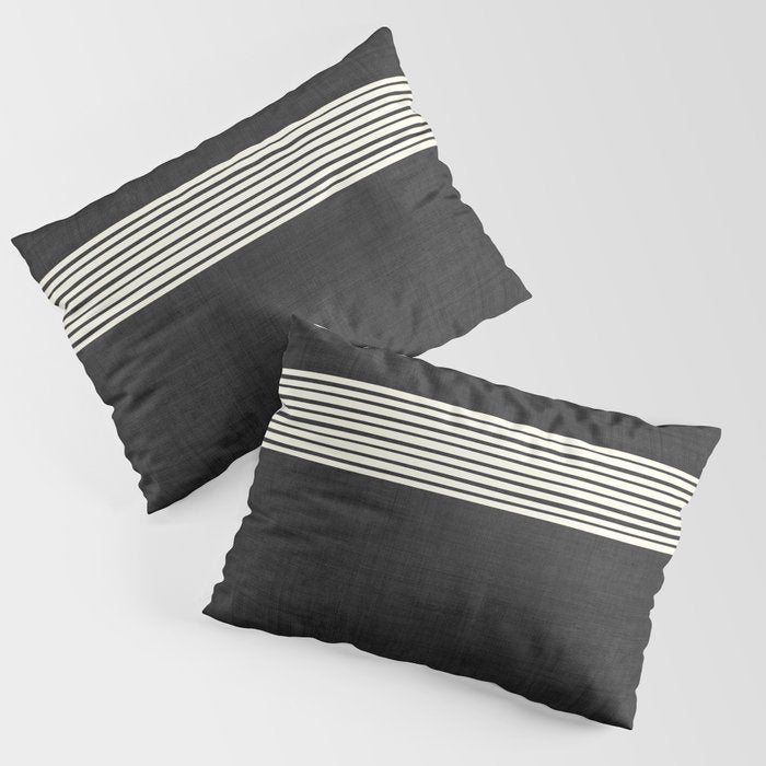 Band in Black and White Pillow Sham Gallery Image 3