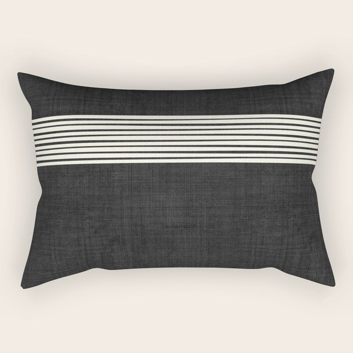 Band in Black and White Rectangular Pillow Gallery Image 1