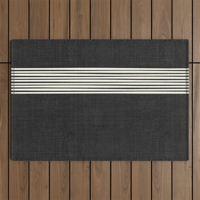 Band in Black and White Outdoor Rug Gallery Image 1
