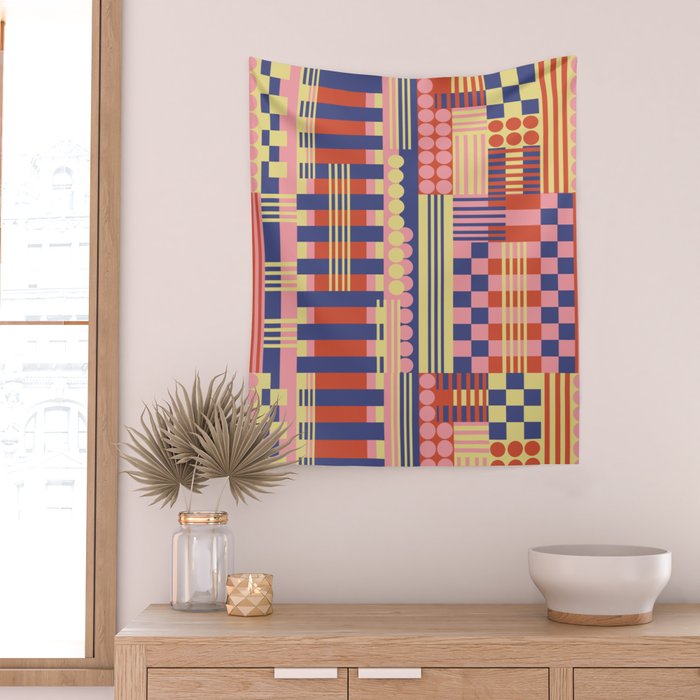 Geometric Composition Colorful Wall Tapestry Gallery Image 2