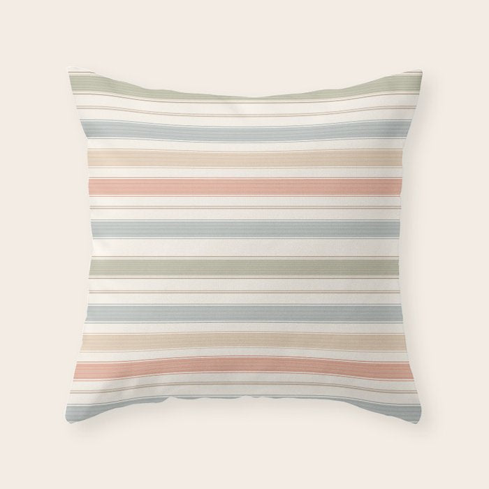 Desert Stripe Calm Throw Pillow Gallery Image 1