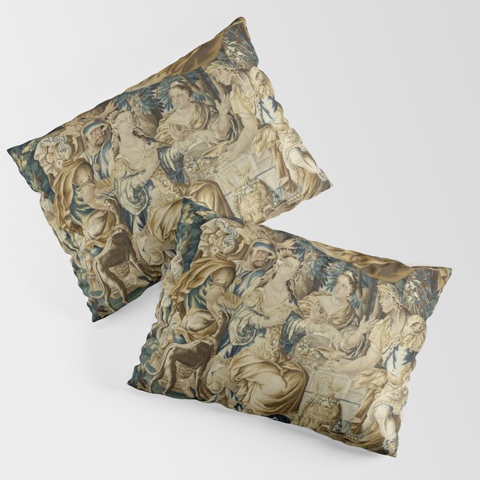 Antique 18th Century French Aubusson Cleopatra Banquet Tapestry  Pillow Sham Gallery Image 1