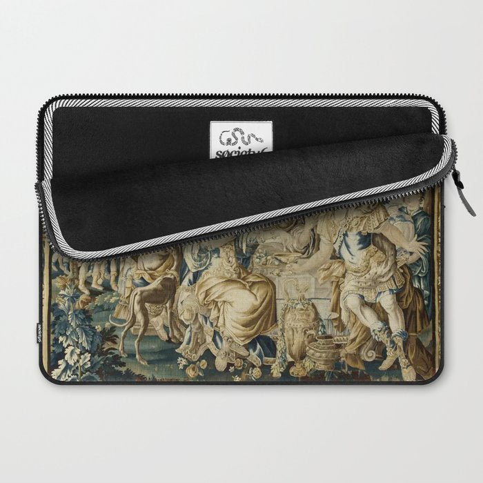 Antique 18th Century French Aubusson Cleopatra Banquet Tapestry  Laptop Sleeve Gallery Image 2