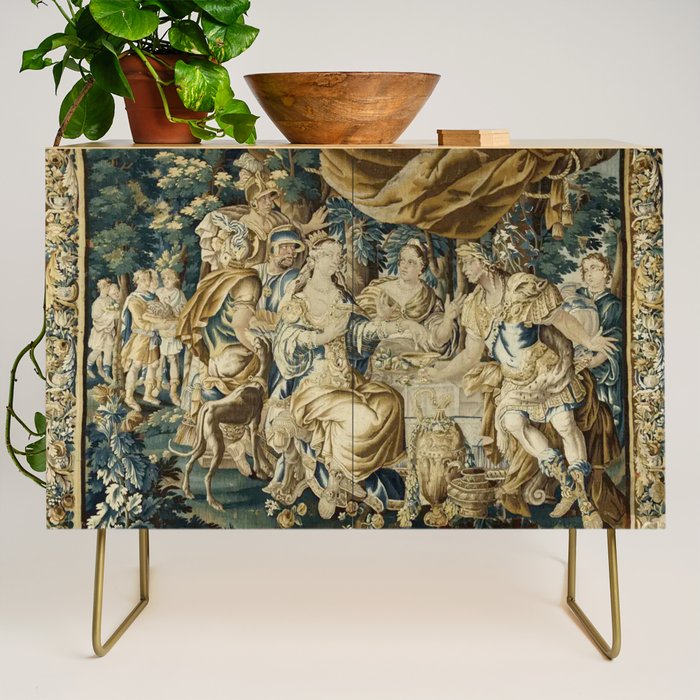 Antique 18th Century French Aubusson Cleopatra Banquet Tapestry  Credenza Gallery Image 1