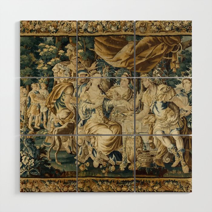 Antique 18th Century French Aubusson Cleopatra Banquet Tapestry  Wood Wall Art Gallery Image 1