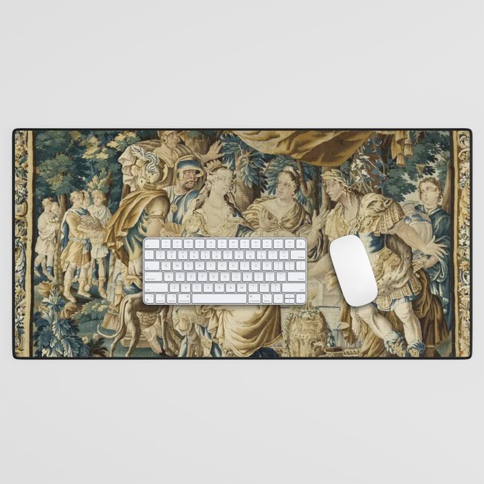 Antique 18th Century French Aubusson Cleopatra Banquet Tapestry  Desk Mat Gallery Image 1