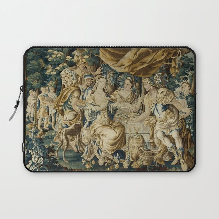 Antique 18th Century French Aubusson Cleopatra Banquet Tapestry  Laptop Sleeve Gallery Image 1