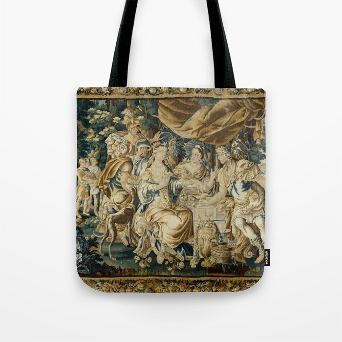 Antique 18th Century French Aubusson Cleopatra Banquet Tapestry  Tote Bag Gallery Image 1