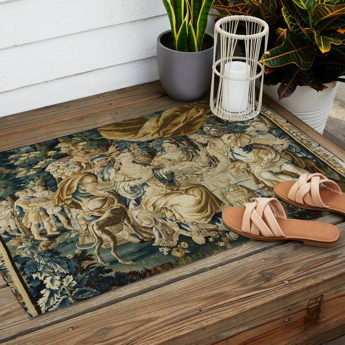Antique 18th Century French Aubusson Cleopatra Banquet Tapestry  Outdoor Rug Gallery Image 2