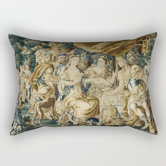 Antique 18th Century French Aubusson Cleopatra Banquet Tapestry  Rectangular Pillow Gallery Image 2