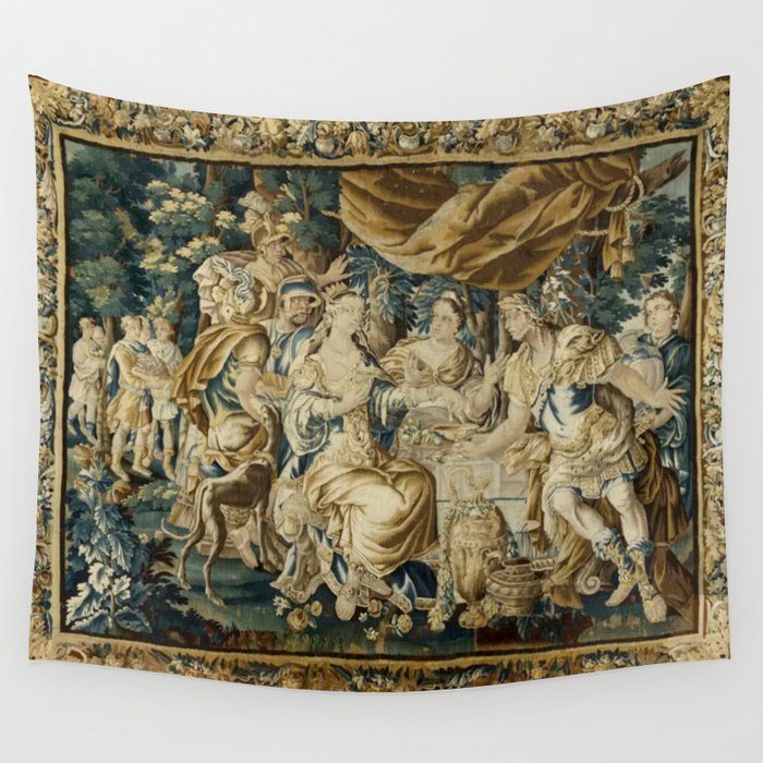 Antique 18th Century French Aubusson Cleopatra Banquet Tapestry  Wall Tapestry Gallery Image 1