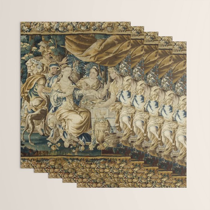 Antique 18th Century French Aubusson Cleopatra Banquet Tapestry  Wrapping Paper Gallery Image 3