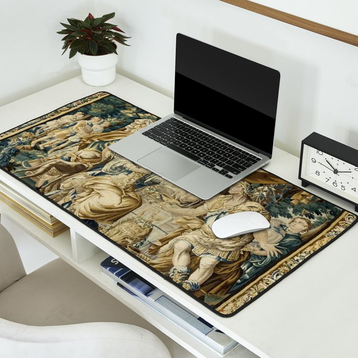 Antique 18th Century French Aubusson Cleopatra Banquet Tapestry  Desk Mat Gallery Image 2