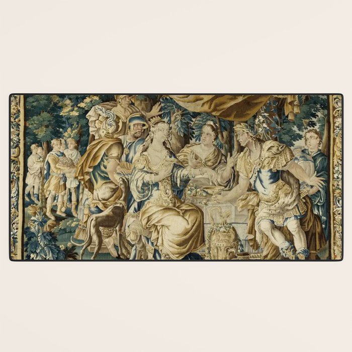 Antique 18th Century French Aubusson Cleopatra Banquet Tapestry  Desk Mat Gallery Image 3