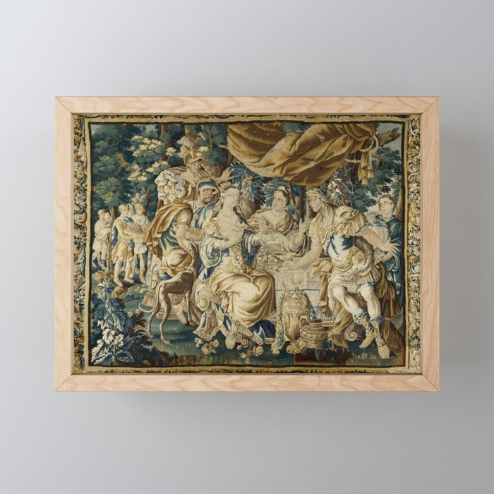 Antique 18th Century French Aubusson Cleopatra Banquet Tapestry  Mini Art Print Gallery Image 1