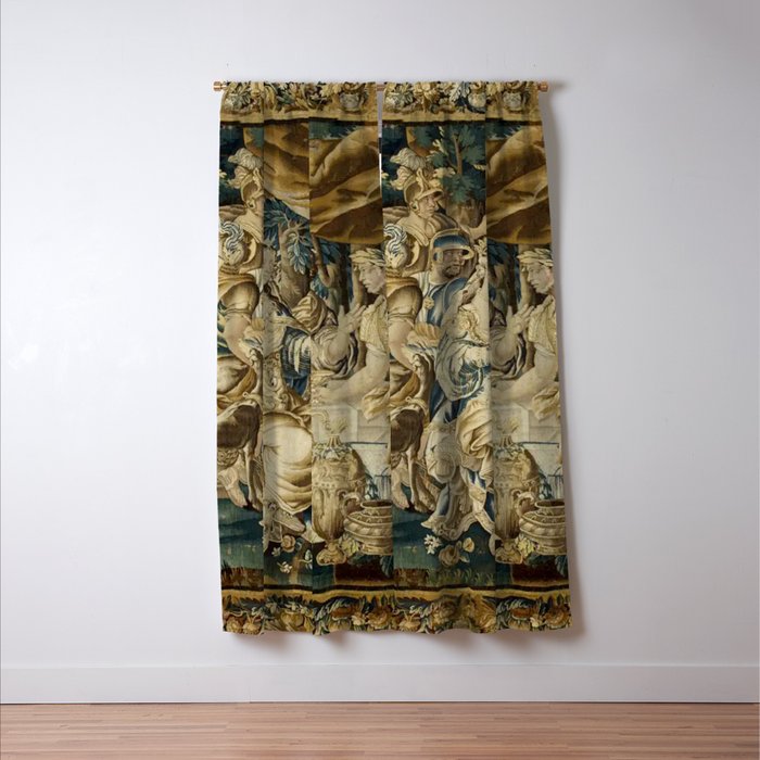 Antique 18th Century French Aubusson Cleopatra Banquet Tapestry  Window Curtain Gallery Image 3