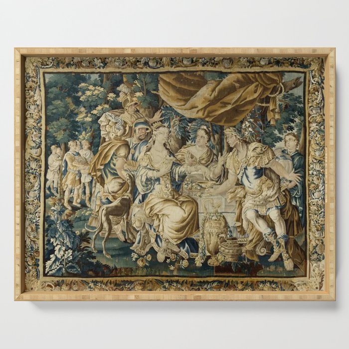 Antique 18th Century French Aubusson Cleopatra Banquet Tapestry  Serving Tray Gallery Image 1