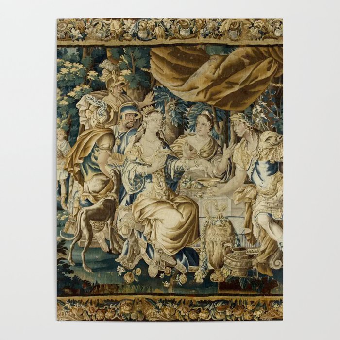 Antique 18th Century French Aubusson Cleopatra Banquet Tapestry  Poster Gallery Image 1