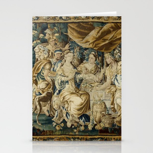 Antique 18th Century French Aubusson Cleopatra Banquet Tapestry  Stationery Card Gallery Image 2