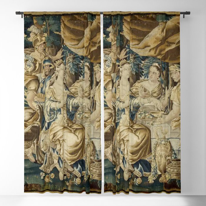 Antique 18th Century French Aubusson Cleopatra Banquet Tapestry  Window Curtain Gallery Image 5