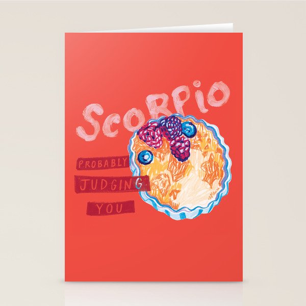 Scorpio Mood in Tomato Red | Zodiac Series Stationery Card Gallery Image 1