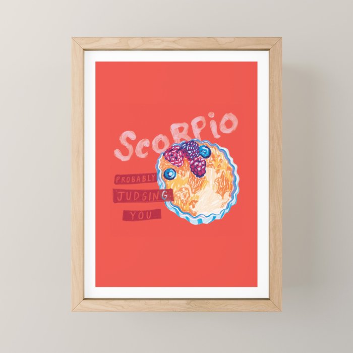 Scorpio Mood in Tomato Red | Zodiac Series Mini Art Print Gallery Image 1