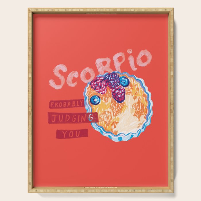 Scorpio Mood in Tomato Red | Zodiac Series Serving Tray Gallery Image 1