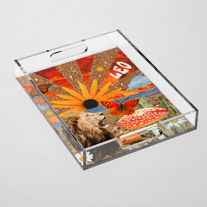 Leo Collage Acrylic Tray Gallery Image 1