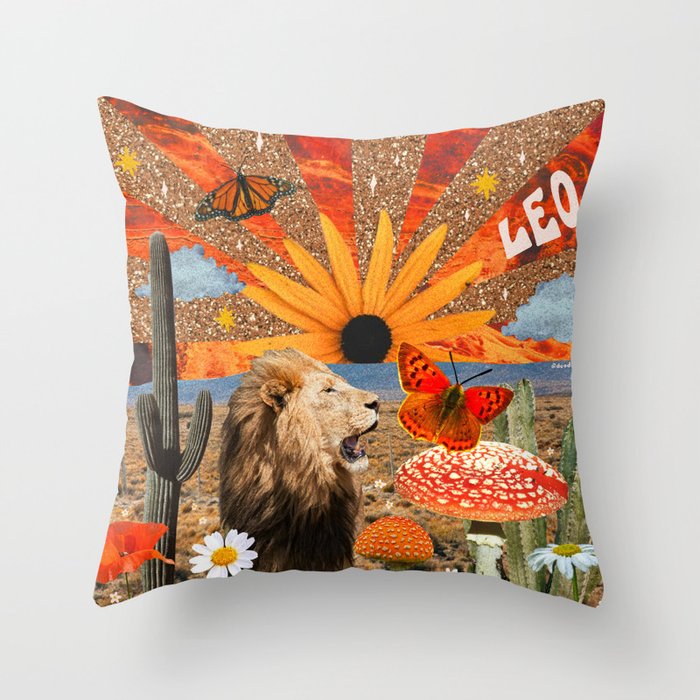 Leo Collage Throw Pillow Gallery Image 6