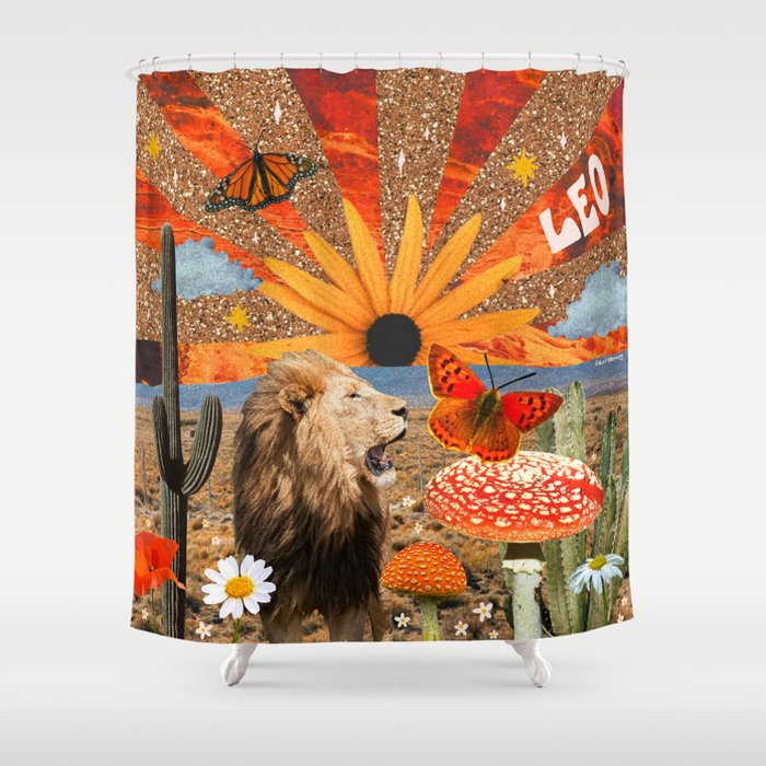 Leo Collage Shower Curtain Gallery Image 1