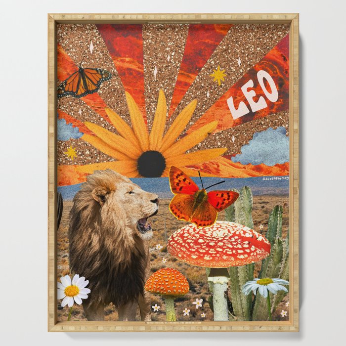 Leo Collage Serving Tray Gallery Image 1