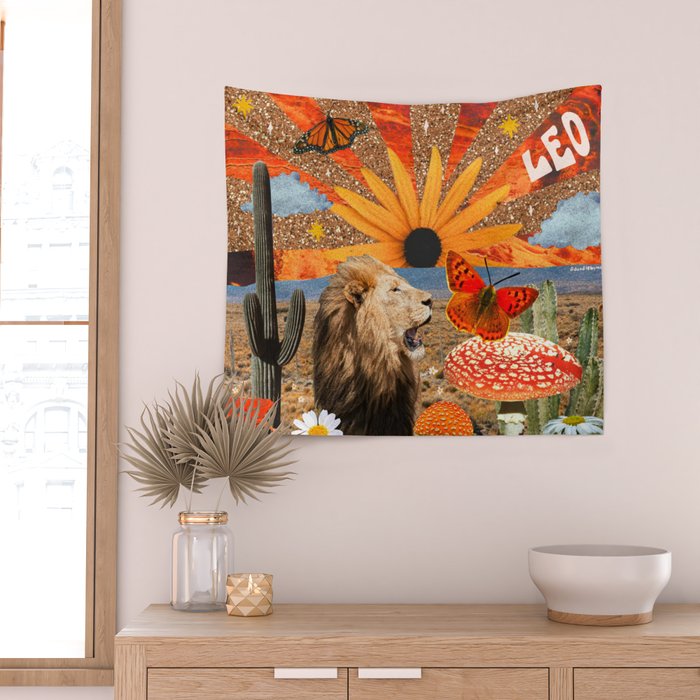 Leo Collage Wall Tapestry Gallery Image 2