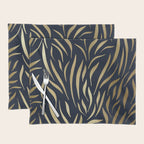 Navy and Gold Abstract Leaves Placemat Gallery Image 1
