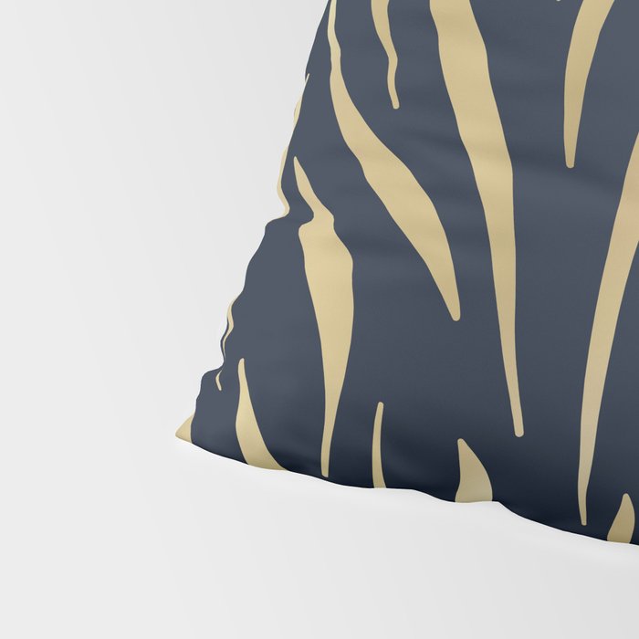 Navy and Gold Abstract Leaves Pillow Sham Gallery Image 4